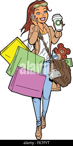 Unstoppable Mom Is Super Busy and Multitasking Stock Vector