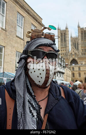 Participant in the Steampunk Festival, Lincoln, Lincolnshire, England. Stock Photo