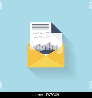 Flat web icon. Financial report Stock Vector