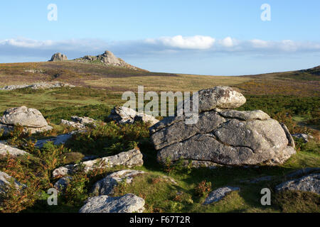View from Holwell Tor to Haytor Dartmoor National Park Devon Uk Stock Photo