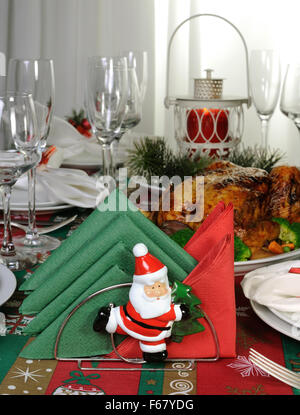 Paper napkins serving as an element of the Christmas table Stock Photo