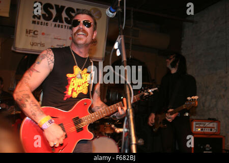 Mar 16, 2006; Austin, TX, USA; Eagles of Death Metal with Josh Homme on drums performing during SXSW 2006 South By Southwest in Austin Texas on Thursday March 16, 2006 the second day of the festival. Mandatory Credit: Photo by Aviv Small/ZUMA Press. (©) Copyright 2006 by Aviv Small Stock Photo