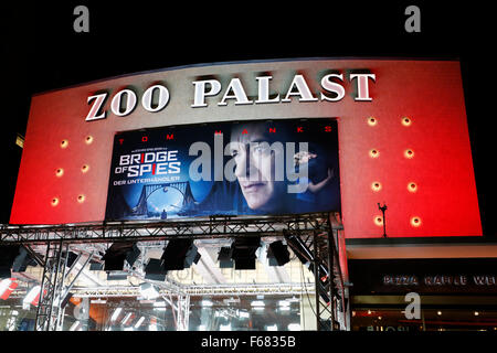 Berlin, Germany. 13th November, 2015. ZOO Palast cinema, Berlin, Germany. November 13th, 2015. 'Bridge of Spies' film premiere in ZOO Palast cinema in Berlin, Germany.  Credit:  Piotr Zajac/Alamy Live News Stock Photo