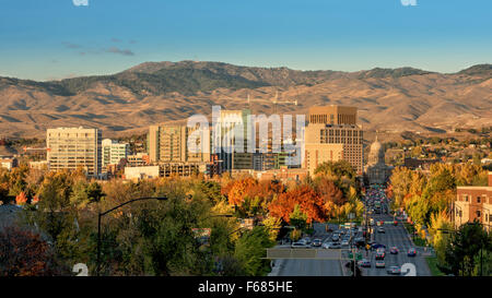 Idaho state capital in Boise Idaho with fall colors Stock Photo