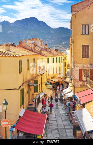 Calvi Old Town, Balagne, West Coast, Corsica Island, France Stock Photo