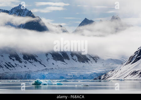 Magdalenenfjord, view over the glacial arms, Svalbard, Spitzbergen, Norway, Europe Stock Photo