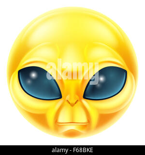 An alien extraterrestrial emoji emoticon character icon Stock Photo