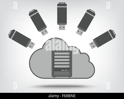 USB flash disk icons as concept Stock Vector