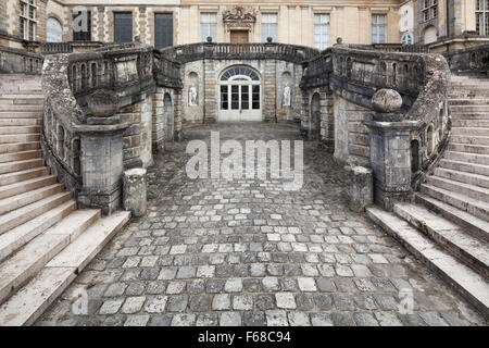 Fontainebleau, France - 16 August 2015 : Exterior view of the Fontainebleau Palace ( Chateau de Fontainebleau ). Stock Photo