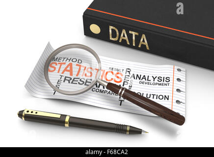 Data statistics concept with words in a word cloud Stock Photo