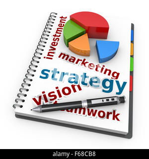 Strategy concept illustration design over a notebook Stock Photo
