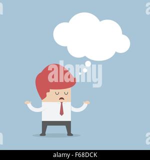 Bored businessman with blank speech bubble, VECTOR, EPS10 Stock Vector