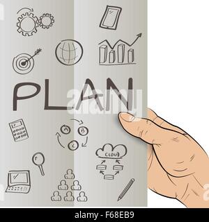 Hand-drawn symbols and graphs Stock Vector