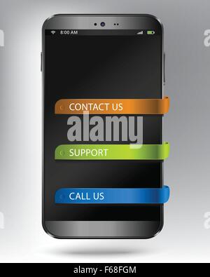 Modern smart phone with tags support as concept Stock Vector