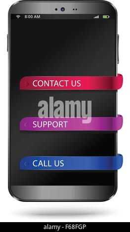 Modern smart phone with tags support as concept Stock Vector