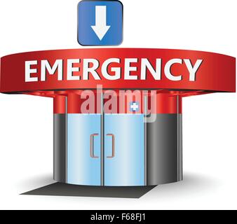 Emergency building as a concept symbol Stock Vector
