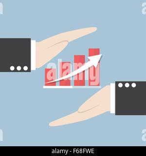 Businessman hand and graph, VECTOR, EPS10 Stock Vector