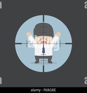 Businessman in the rifle sight, VECTOR, EPS10 Stock Vector