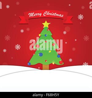 Merry Christmas background with tree and snowflake, VECTOR, EPS10 Stock Vector