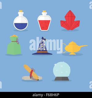 Set of magic icons, VECTOR, EPS10 Stock Vector