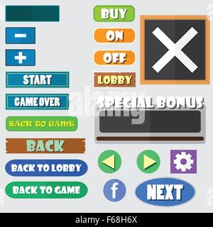 Simple game buttons, VECTOR, EPS10 Stock Vector
