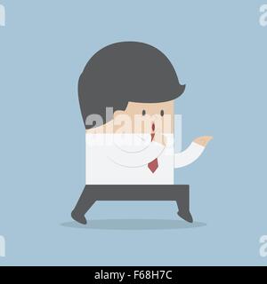 Sneaking businessman finger on lips, VECTOR, EPS10 Stock Vector