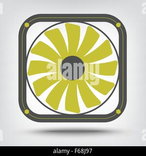 Computer fan icon as a concept Stock Vector