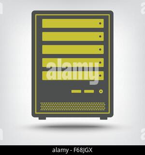Icon of computer server in a green color as a concept Stock Vector