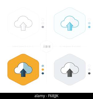 Upload cloud icon 4 design Stock Vector