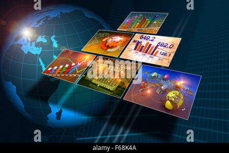 Technology background, concept of global business Stock Photo