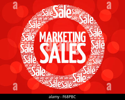 Marketing SALES circle stamp word cloud, business concept Stock Photo