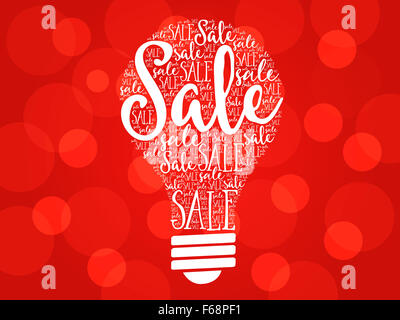 Sale bulb word cloud business concept Stock Photo