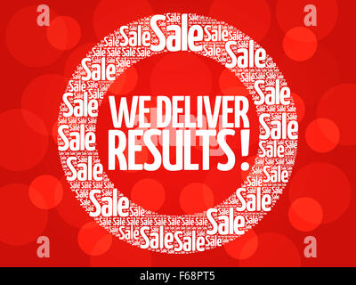 We deliver results! words cloud, business concept background Stock Photo