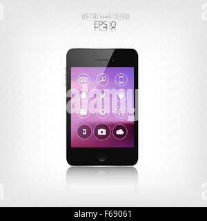 Realistic detalized flat smartphone Stock Vector Image & Art - Alamy
