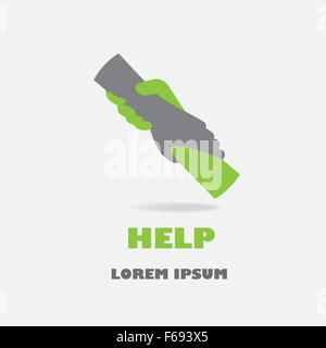 Helping hand logo, icon in gray and green Stock Vector Image & Art - Alamy