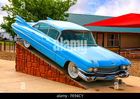 1950s Cadillac outside the Cadillac RV ranch in Amarillo Texas Stock Photo