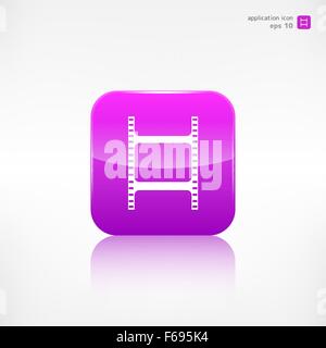 Film web icon. Application button. Stock Vector