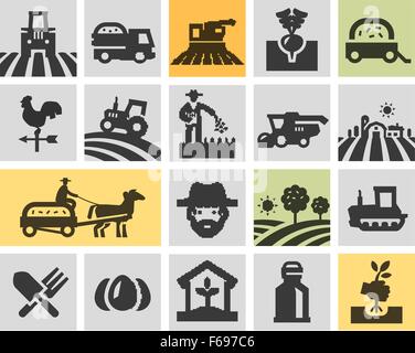 farming icons set. vector illustration Stock Vector