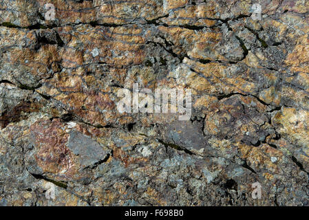 Colorful background  textured stone with iron oxide Stock Photo