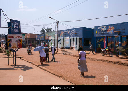 The main road in Kayonza, Rwanda. Stock Photo