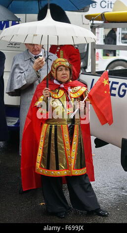 London,England,UK, 14th Nov 2015 : Chinese community host a China Emperor and Empress float parade at the The Lord Mayor's Show 2015 in London. Photo by See Li Stock Photo