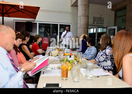 Ruth Reichl at her talk, lunch and autograph session on her new cookbook 'My Kitchen Year: 136 Recipes That Saved My Life' at The Café at Books & Books at The Adrienne Arsht Center  Featuring: Chef Allen Susser Where: Miami, Florida, United States When: 1 Stock Photo