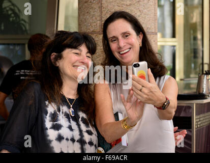 Ruth Reichl at her talk, lunch and autograph session on her new cookbook 'My Kitchen Year: 136 Recipes That Saved My Life' at The Café at Books & Books at The Adrienne Arsht Center  Featuring: Ruth Reichl (L) Where: Miami, Florida, United States When: 14 Stock Photo