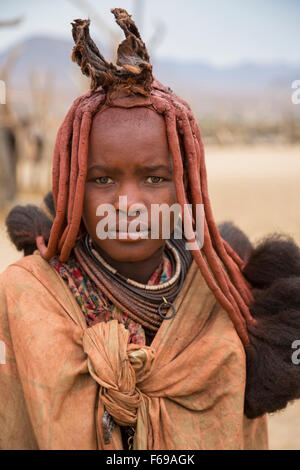 Himba woman in Kaokoveld, Namibia, Africa Stock Photo