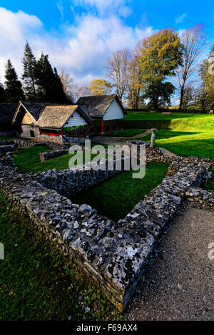 The Roman Town House in Dorchester is a ruin within Colliton Park, Dorchester, Dorset. Stock Photo