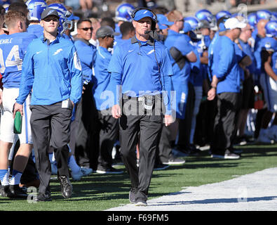 Colorado Springs, Colorado, USA. 14th Nov, 2015. Air Force head coach, Troy Calhoun, during the NCAA Football game between the Utah State Aggies and the Air Force Academy Falcons at Falcon Stadium, U.S. Air Force Academy, Colorado Springs, Colorado. Air Force defeats Utah State 35-28. Credit:  csm/Alamy Live News Stock Photo