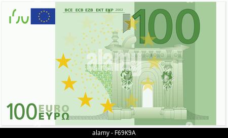 One hundred euro banknote on a white background Stock Vector Image ...