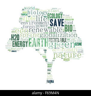 Green earth illustration word cloud concept Stock Photo