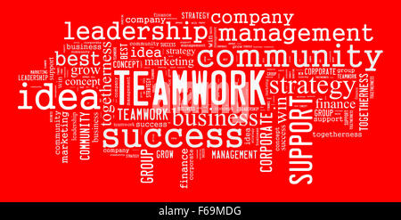Teamwork illustration word cloud concept Stock Photo