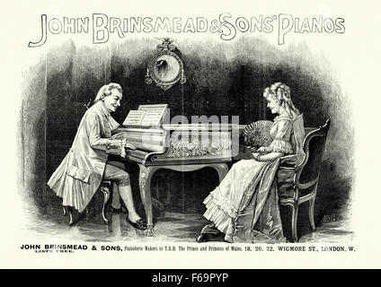 Original period advertisement for John Brinsmead & Sons Pianos, 1893 Stock Photo